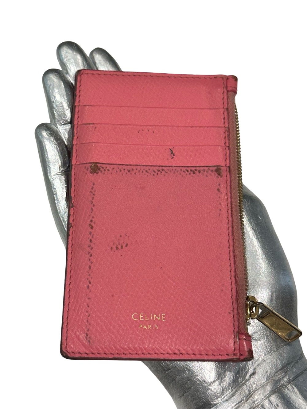 Celine Leather Pink Card Holder with Zip Pocket | Pre loved Authentic Luxury - Picture 6 of 10